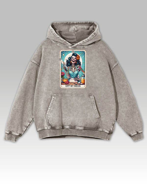 Bluza oversize z kapturem <br>Off My Meds - efekt sprania