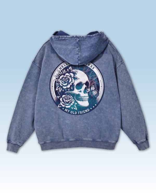 Bluza oversize z kapturem Old Skull Friend