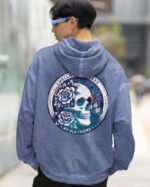 Bluza oversize z kapturem <br>Old Skull Friend - efekt sprania