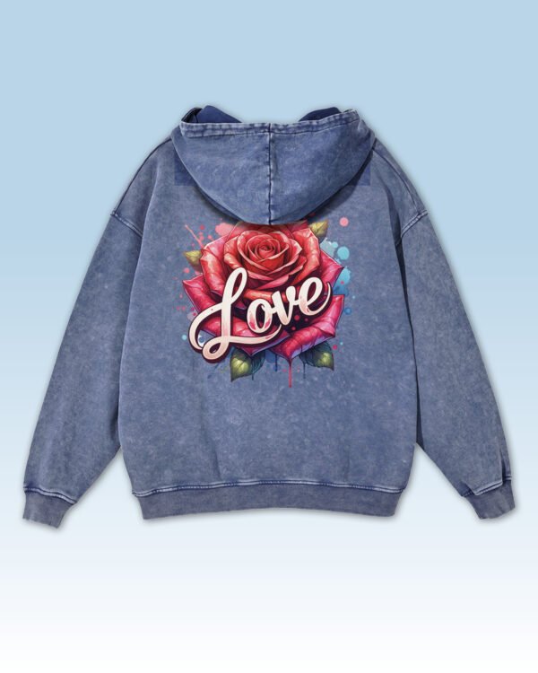 Bluza oversize z kapturem <br>Love and Rose - efekt sprania