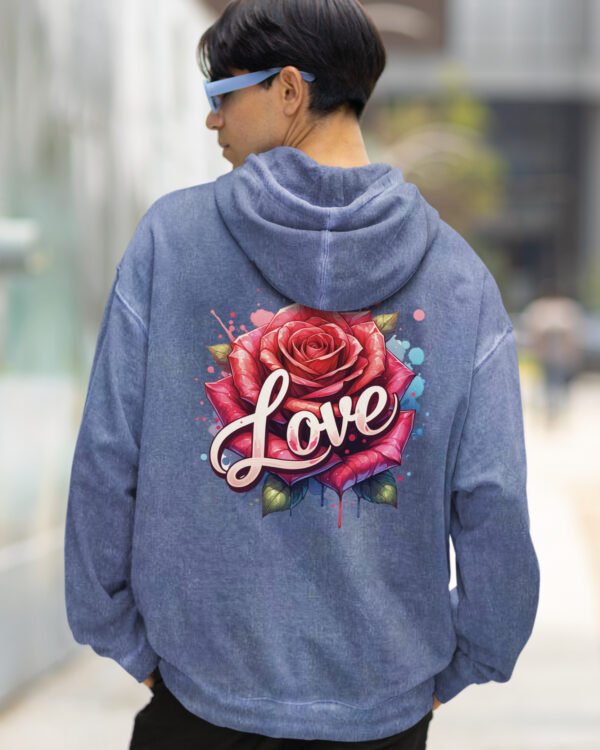 Bluza oversize z kapturem <br>Love and Rose - efekt sprania