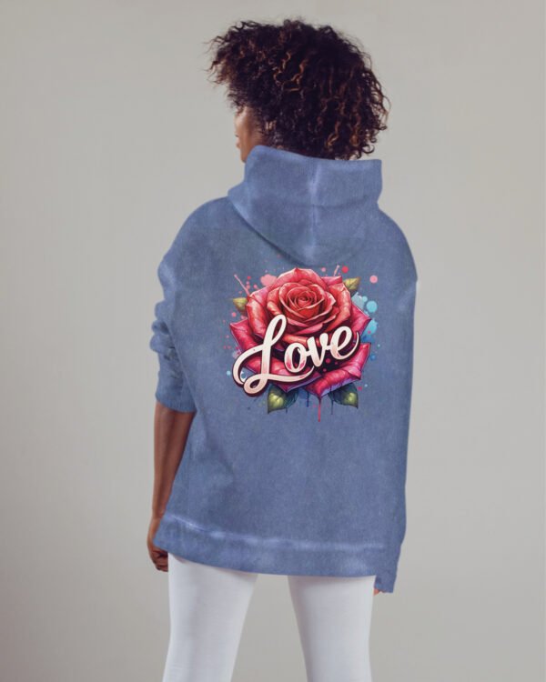 Bluza oversize z kapturem <br>Love and Rose - efekt sprania