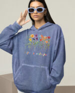 TL HO OLD BLU DTG 0260 A WOMEN Bluza oversize z kapturem <br>Life is Colorful - efekt sprania