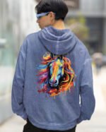Bluza oversize z kapturem <br>Horse Whisperer - efekt sprania