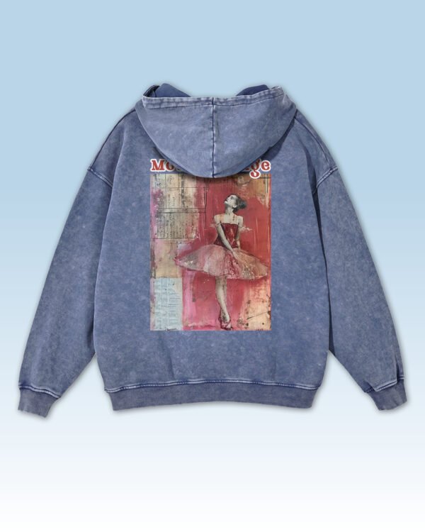 Bluza oversize z kapturem <br>Moulin Rouge Ballet - efekt sprania