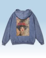 Bluza oversize z kapturem <br>Moulin Rouge Retro - efekt sprania