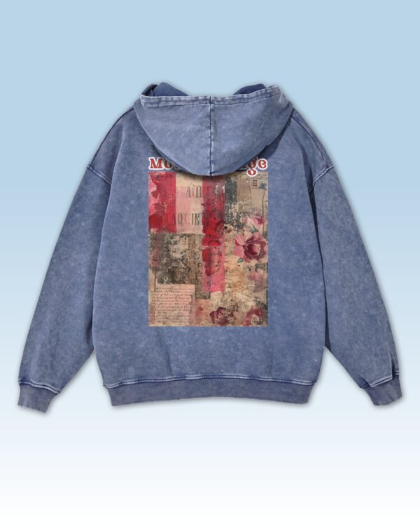 Bluza oversize z kapturem <br>Moulin Rouge Romantic - efekt sprania