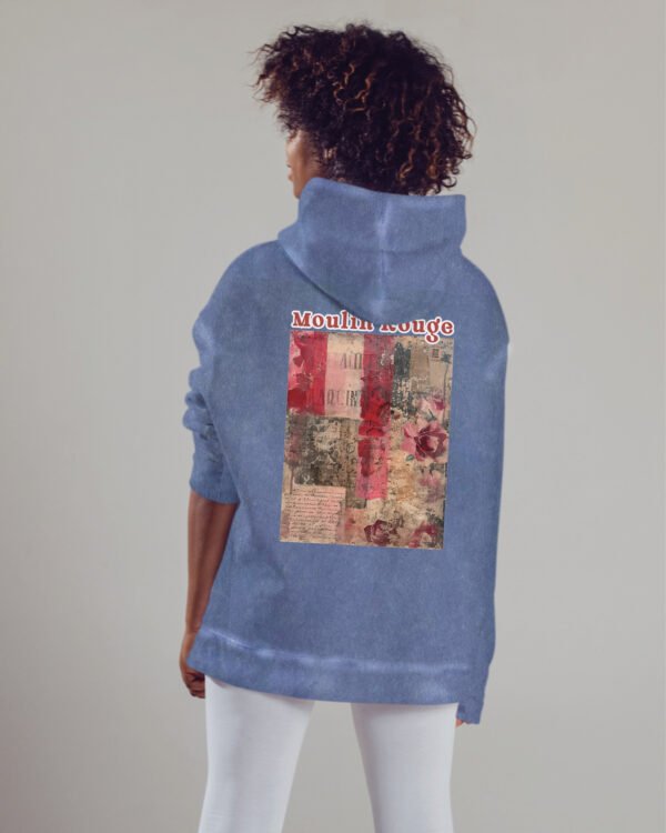 Bluza oversize z kapturem <br>Moulin Rouge Romantic - efekt sprania