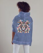 Bluza oversize z kapturem <br>Lion - efekt sprania