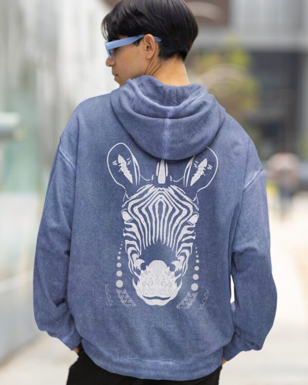 Bluza oversize z kapturem <br>Zebra - efekt sprania