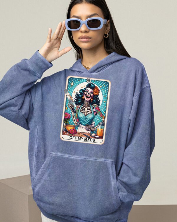 Bluza oversize z kapturem <br>Off My Meds - efekt sprania