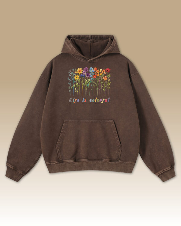 TL HO OLD BRO DTG 0260 A Bluza oversize z kapturem <br>Life is Colorful - efekt sprania