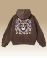 Bluza oversize z kapturem <br>Lion - efekt sprania