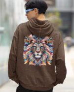 Bluza oversize z kapturem <br>Lion - efekt sprania