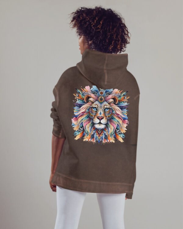 Bluza oversize z kapturem <br>Lion - efekt sprania