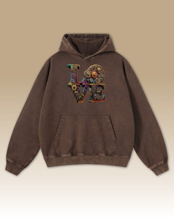 Bluza oversize z kapturem <br>Steampunk LOVE - efekt sprania