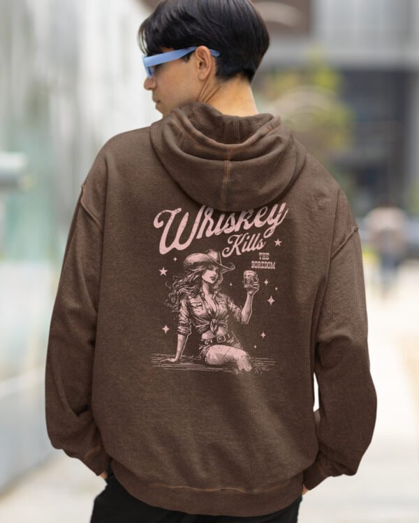 Bluza oversize z kapturem <br>Whiskey Kills Boredom - efekt sprania