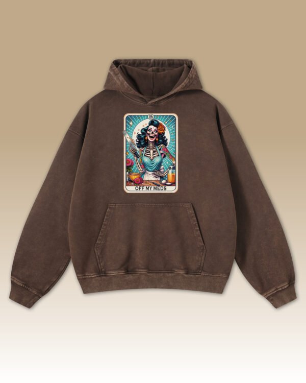 Bluza oversize z kapturem <br>Off My Meds - efekt sprania