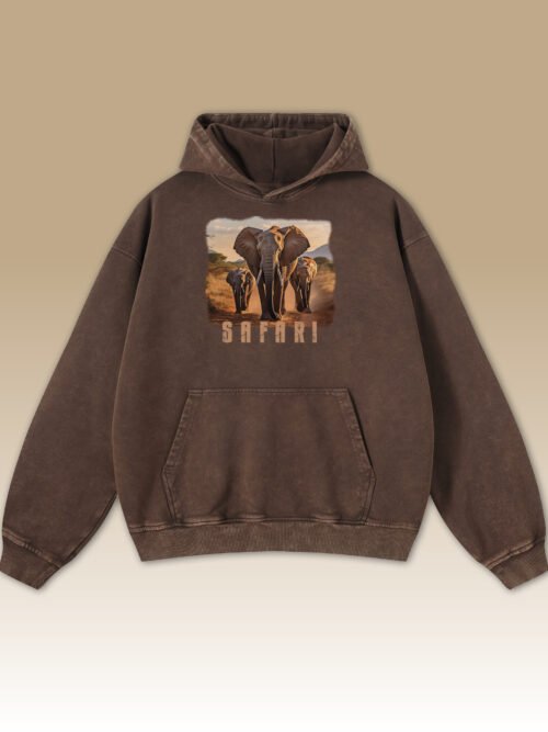 Bluza oversize z kapturem Safari