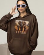 Bluza oversize z kapturem <br>Safari - efekt sprania