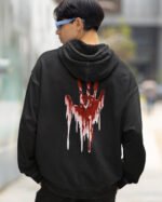 Bluza oversize z kapturem <br>Bloody Imprint - efekt sprania