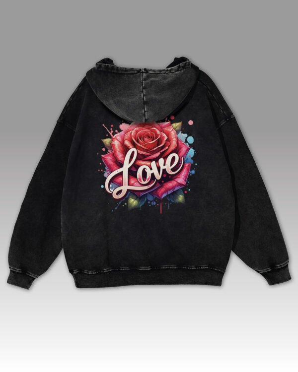 Bluza oversize z kapturem <br>Love and Rose - efekt sprania