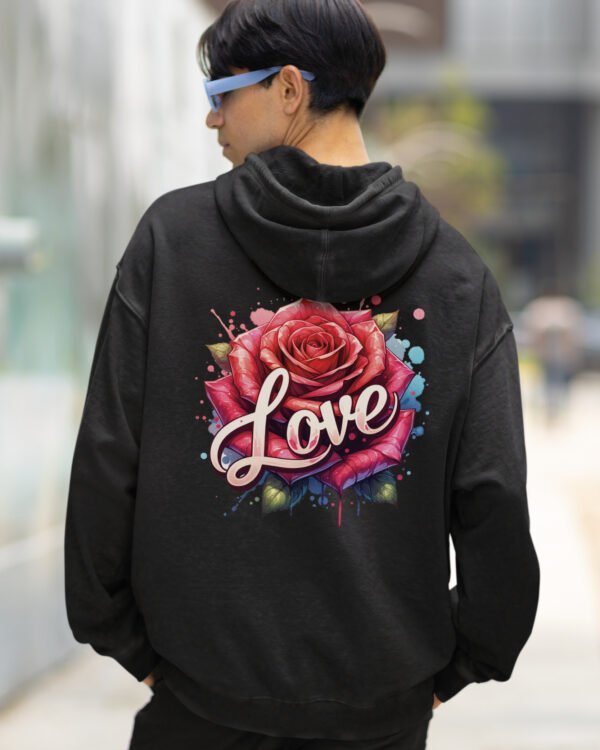 Bluza oversize z kapturem <br>Love and Rose - efekt sprania