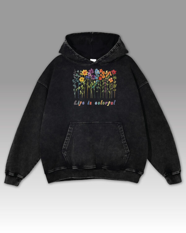 TL HO OLD CAR DTG 0260 A Bluza oversize z kapturem <br>Life is Colorful - efekt sprania