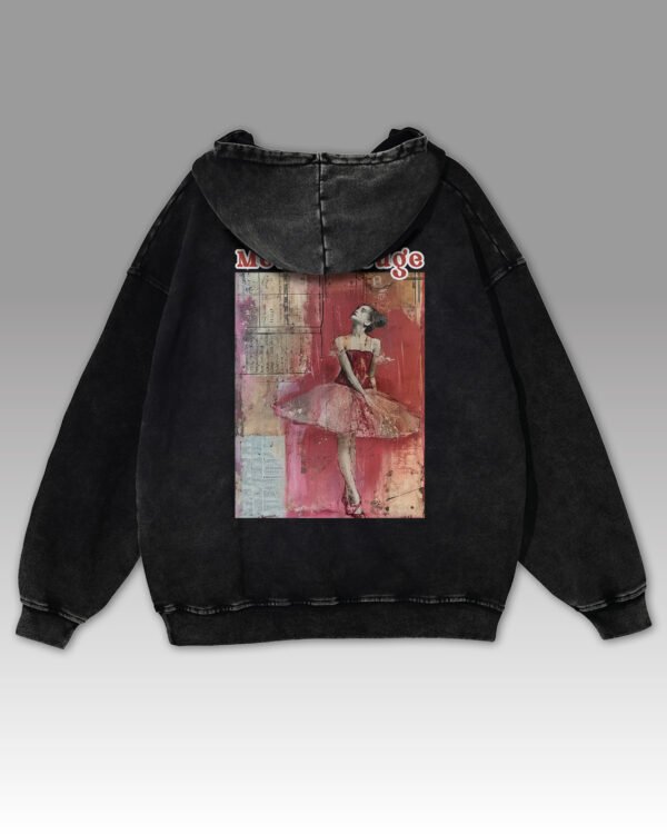 Bluza oversize z kapturem <br>Moulin Rouge Ballet - efekt sprania