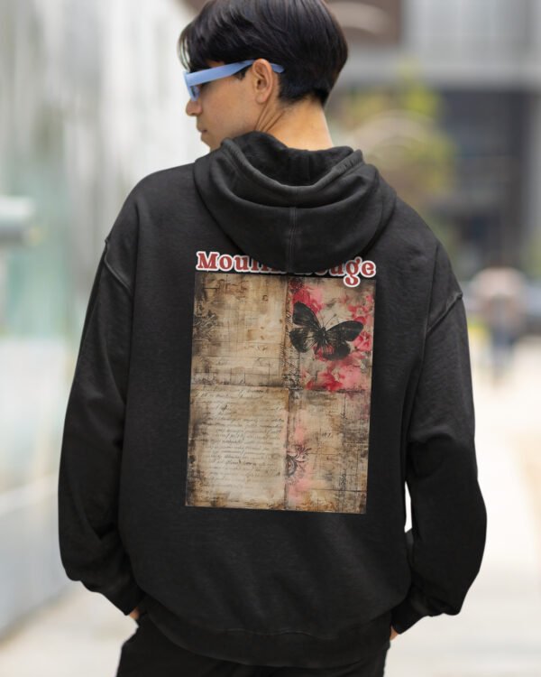 Bluza oversize z kapturem <br>Moulin Rouge Butterfly - efekt sprania
