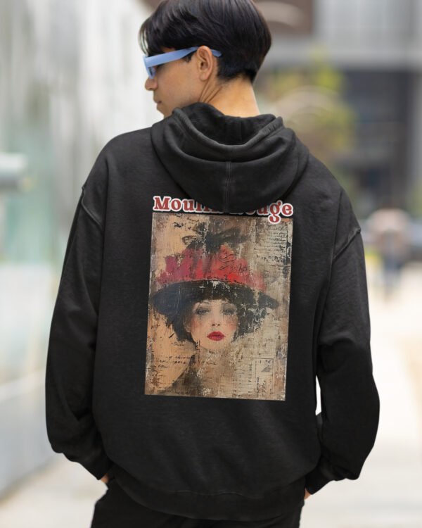 Bluza oversize z kapturem <br>Moulin Rouge Retro - efekt sprania