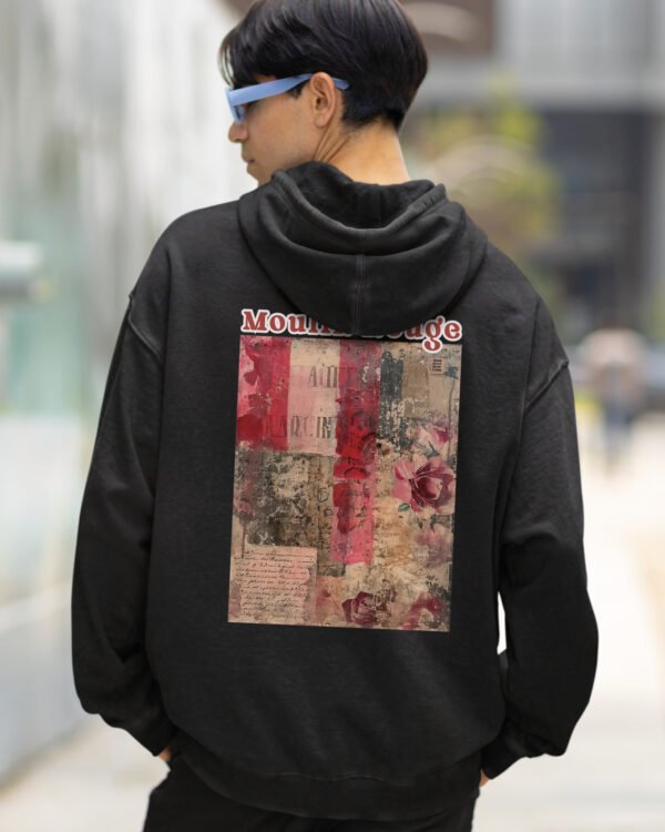 Bluza oversize z kapturem <br>Moulin Rouge Romantic - efekt sprania