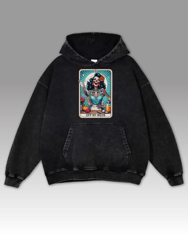 Bluza oversize z kapturem <br>Off My Meds - efekt sprania