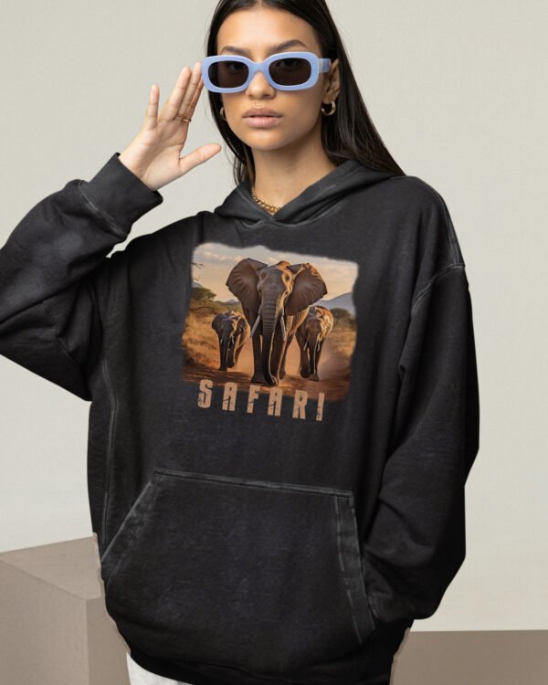 Bluza oversize z kapturem <br>Safari - efekt sprania