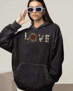Bluza oversize z kapturem <br>Nature Love - efekt sprania