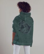 Bluza oversize z kapturem <br>Love for Horses - efekt sprania
