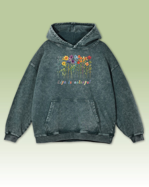 TL HO OLD DGR DTG 0260 A Bluza oversize z kapturem <br>Life is Colorful - efekt sprania