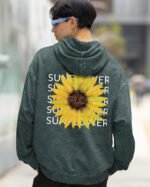 Bluza oversize z kapturem <br>Sunflower - efekt sprania