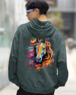 Bluza oversize z kapturem <br>Horse Whisperer - efekt sprania