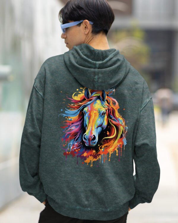 Bluza oversize z kapturem <br>Horse Whisperer - efekt sprania