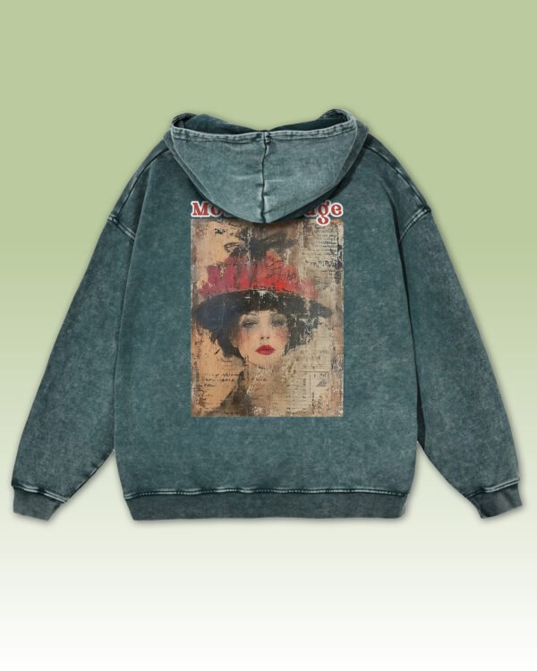 Bluza oversize z kapturem <br>Moulin Rouge Retro - efekt sprania