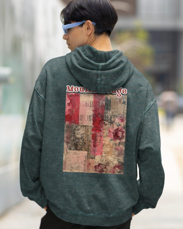 Bluza oversize z kapturem <br>Moulin Rouge Romantic - efekt sprania