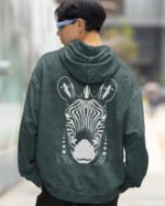 Bluza oversize z kapturem <br>Zebra - efekt sprania