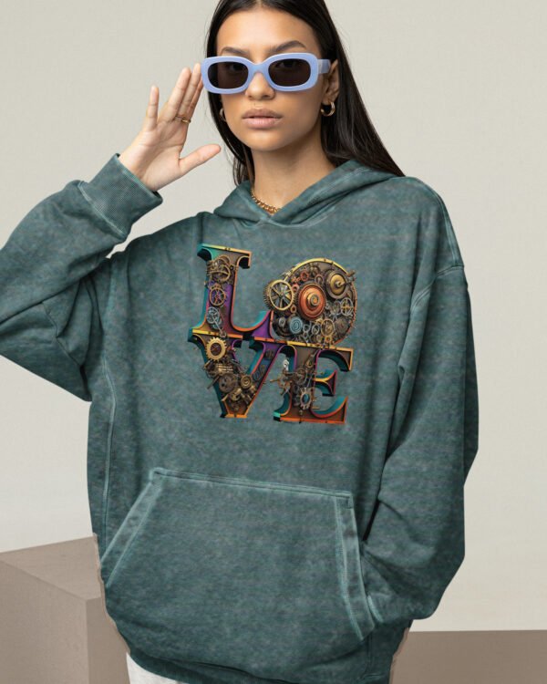Bluza oversize z kapturem <br>Steampunk LOVE - efekt sprania