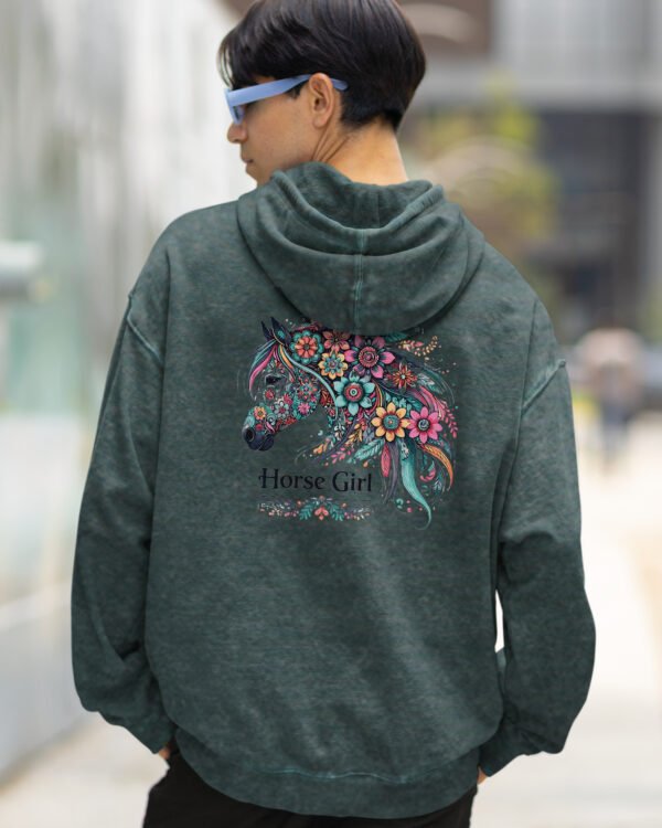 Bluza oversize z kapturem <br>Horse Girl - efekt sprania