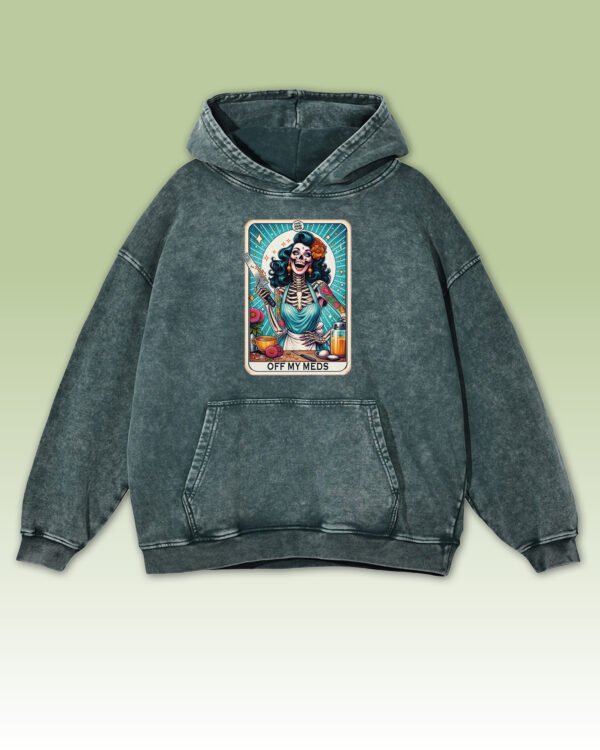 Bluza oversize z kapturem <br>Off My Meds - efekt sprania