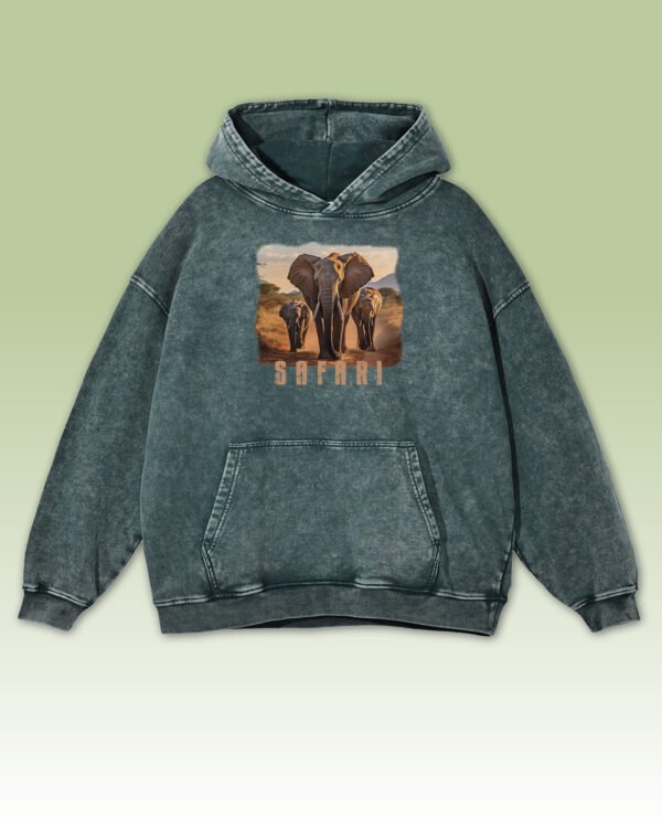 Bluza oversize z kapturem <br>Safari - efekt sprania