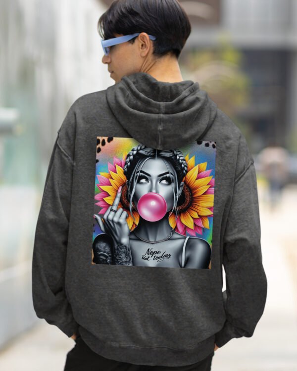 Bluza oversize z kapturem <br>NOPE Not Today - efekt sprania