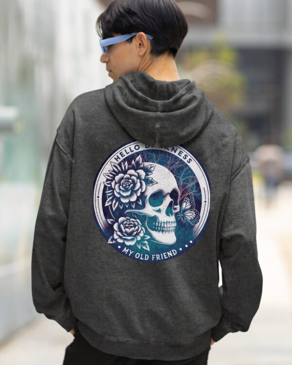 Bluza oversize z kapturem <br>Old Skull Friend - efekt sprania