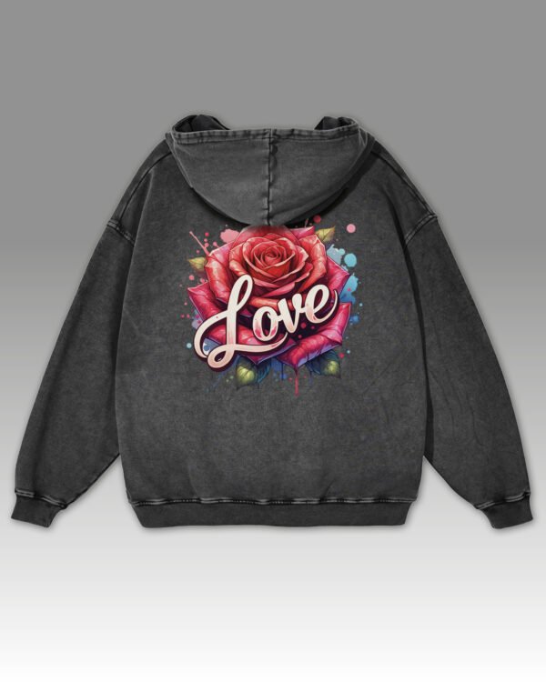 Bluza oversize z kapturem <br>Love and Rose - efekt sprania